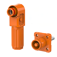 EW Screw Hole High Voltage Battery Energy Storage Connector Orange Positive IP67 Waterproof 100A Rotatable Energy Storage Connector