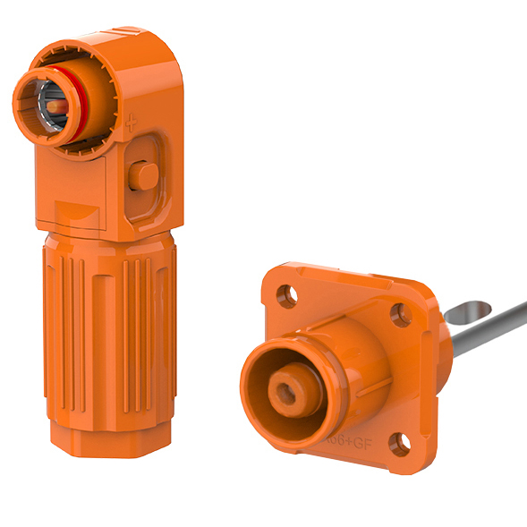 EW Light Hole Single Core Energy Storage Connector Orange Positive IP67 350A Non-Rotatable Energy Storage Connector