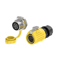 LP20 5 Pin Yellow Waterproof Aviation Connector Cable Plug Screw Type 10A Power Panel Metal + Plastic