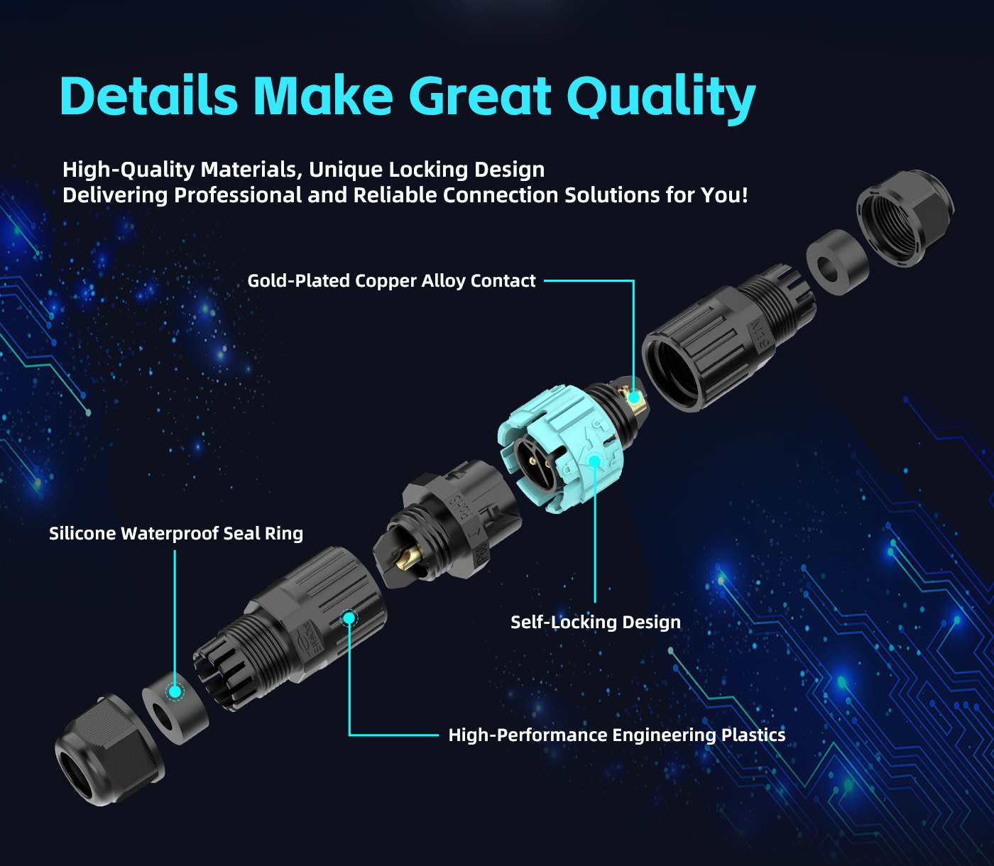 M19 outdoor electrical cable connectors